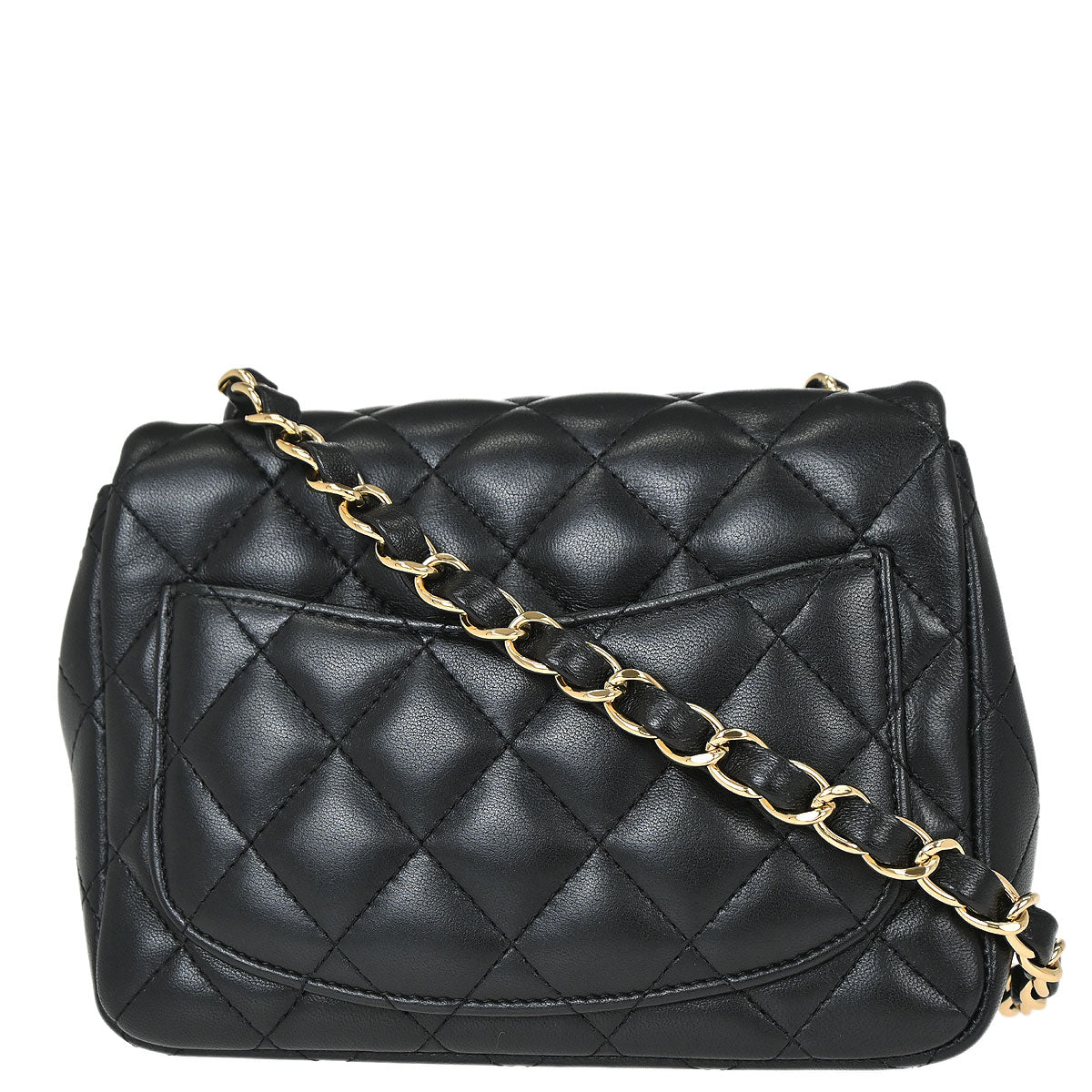 Chanel 2019 Black Lambskin Mini Classic Square Flap Shoulder Bag 17