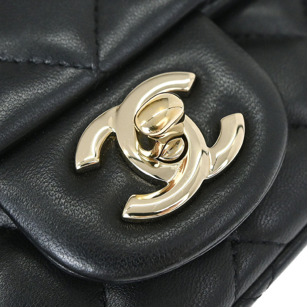 Chanel 2019 Black Lambskin Mini Classic Square Flap Shoulder Bag 17