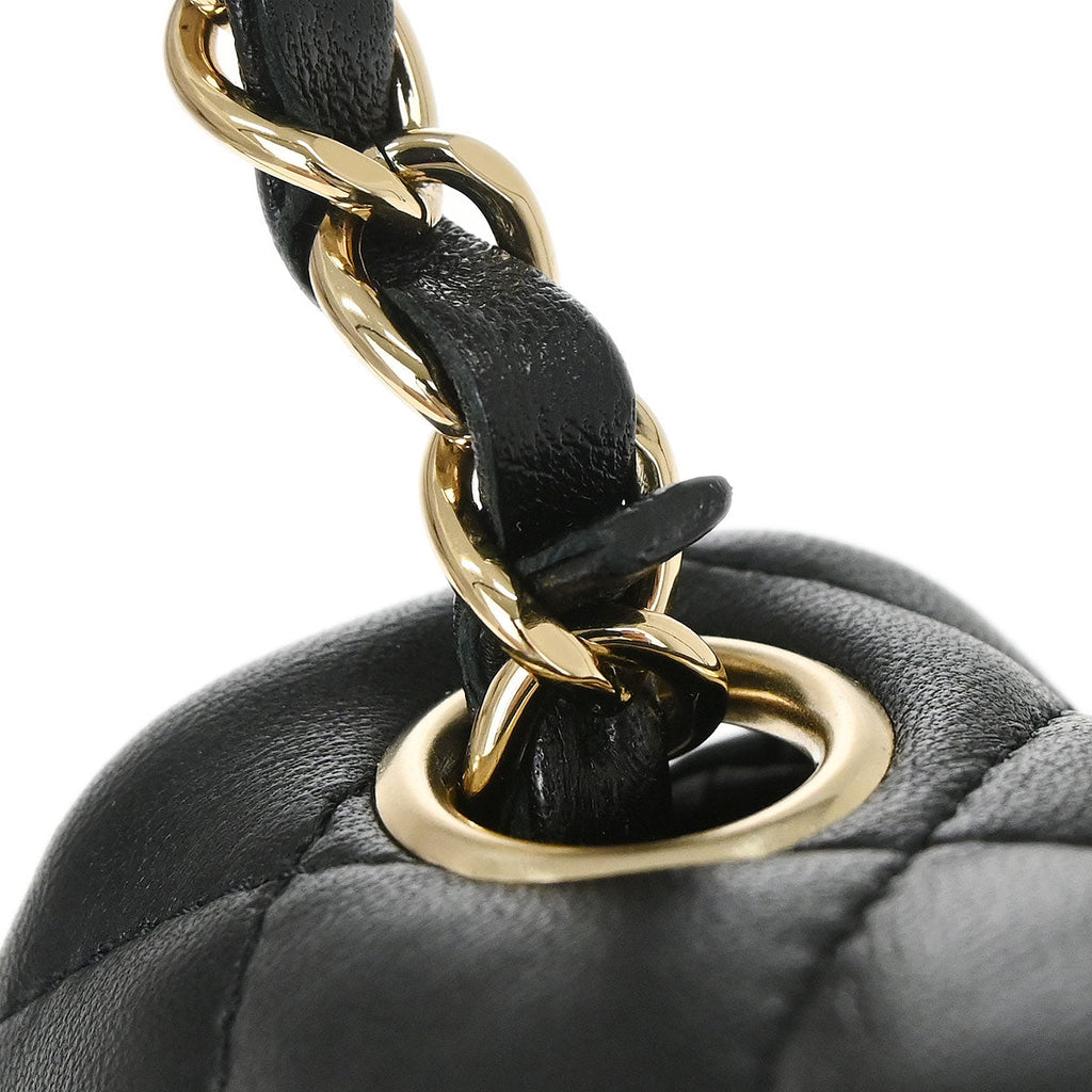 Chanel 2019 Black Lambskin Mini Classic Square Flap Shoulder Bag 17