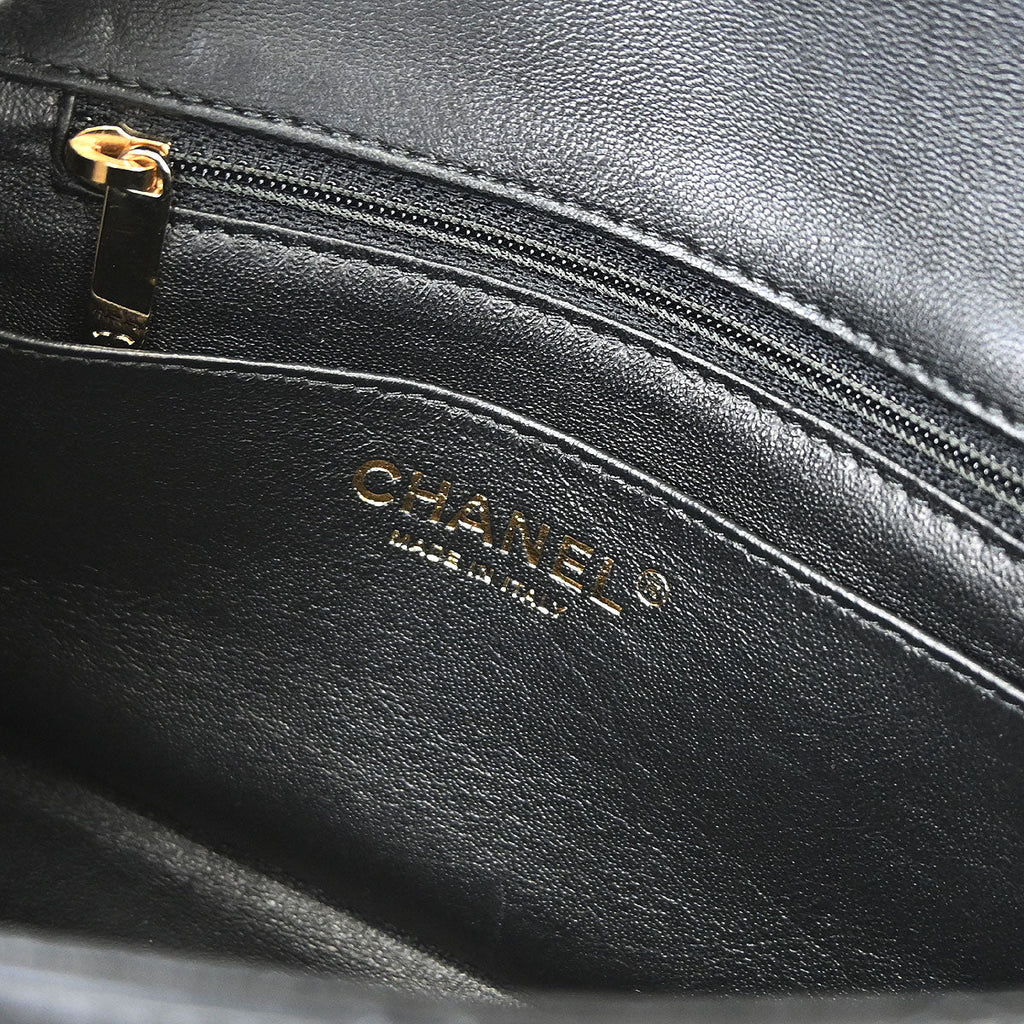 Chanel 2019 Black Lambskin Mini Classic Square Flap Shoulder Bag 17