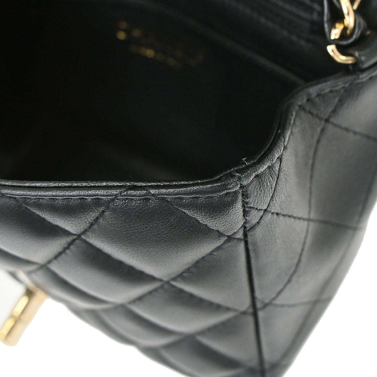 Chanel 2019 Black Lambskin Mini Classic Square Flap Shoulder Bag 17