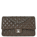 Chanel 2012 Brown Caviar Skin Medium Classic Double Flap Shoulder Bag
