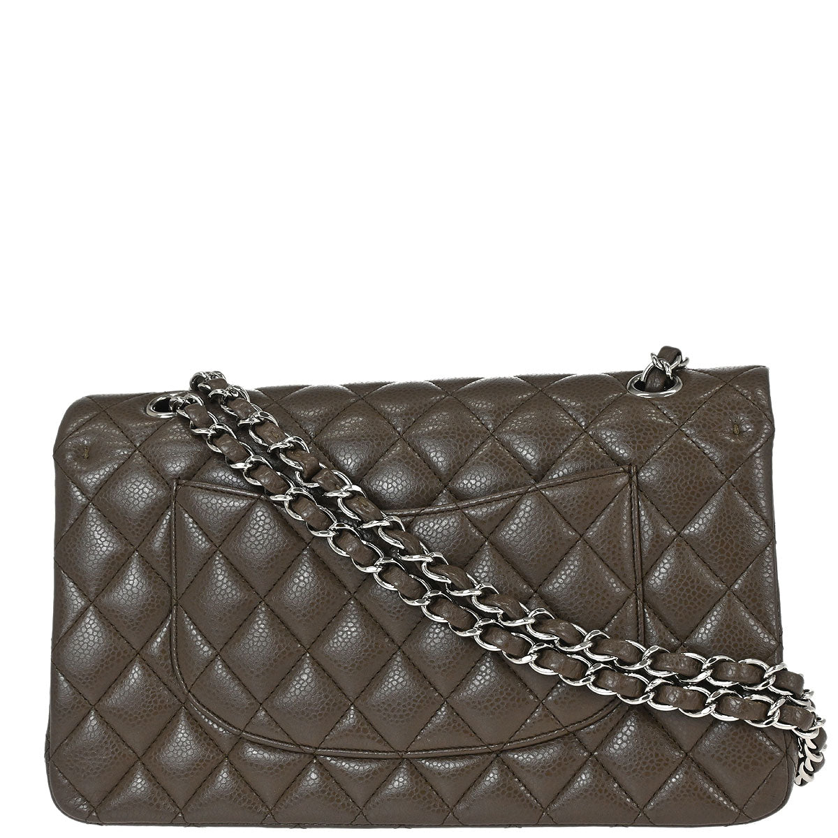 Chanel 2012 Brown Caviar Skin Medium Classic Double Flap Shoulder Bag