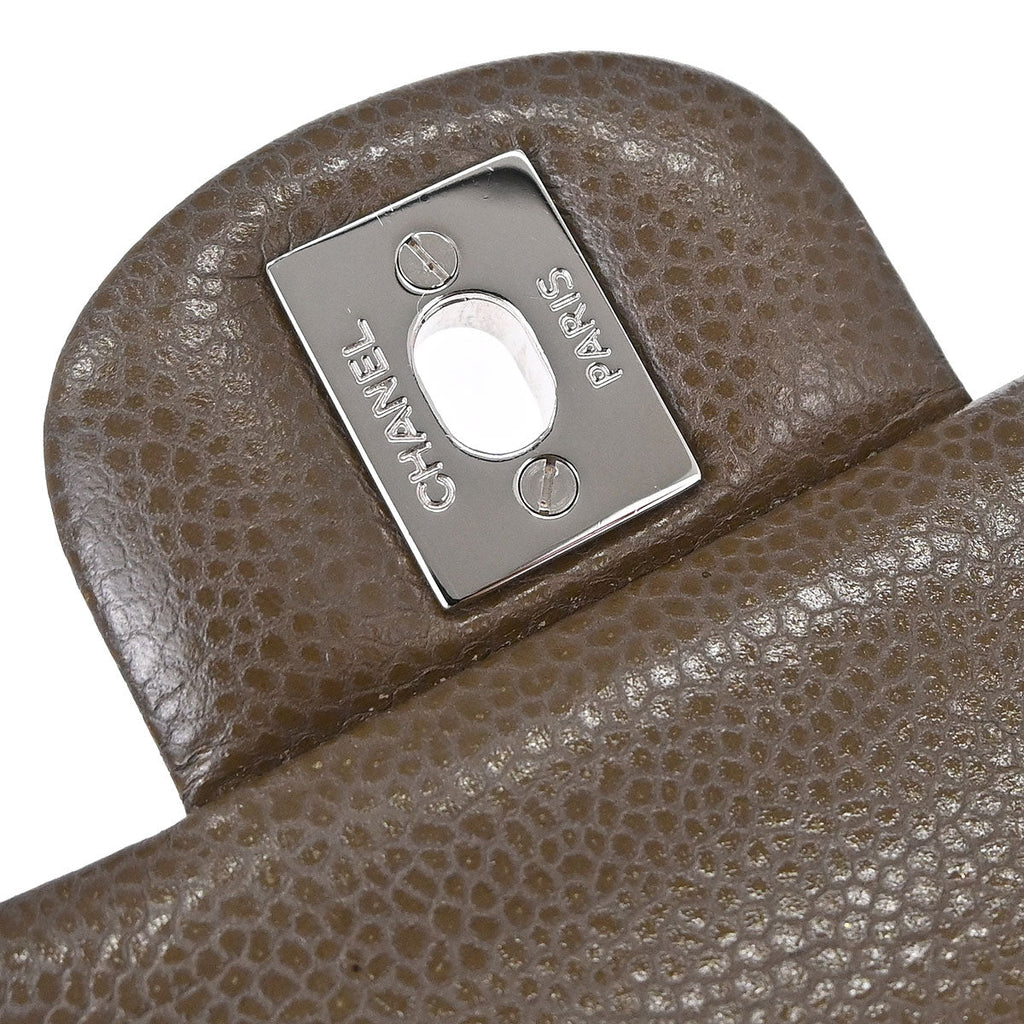 Chanel 2012 Brown Caviar Skin Medium Classic Double Flap Shoulder Bag