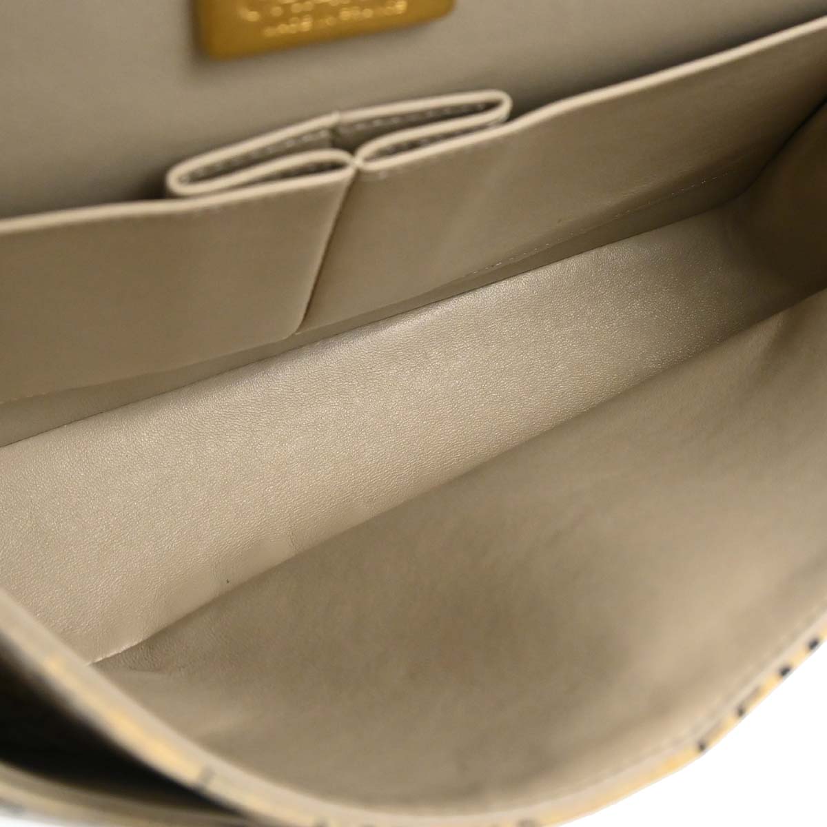 Chanel 2015-2016 Beige Lambskin Limited Newspaper Medium Classic Double Flap Bag