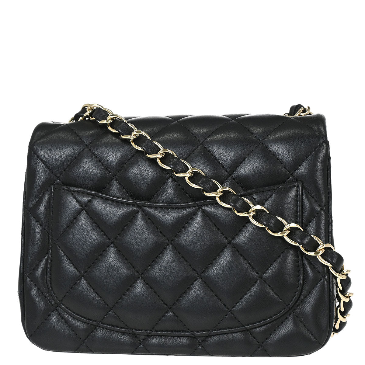 Chanel 2017 Black Lambskin Mini Classic Square Flap Shoulder Bag 17