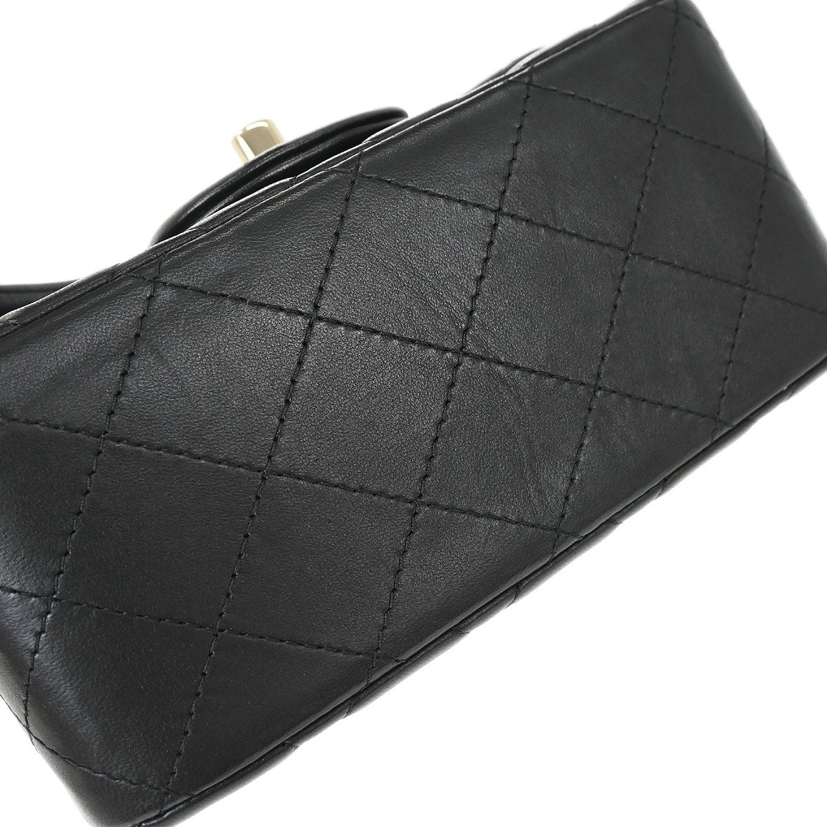 Chanel 2017 Black Lambskin Mini Classic Square Flap Shoulder Bag 17