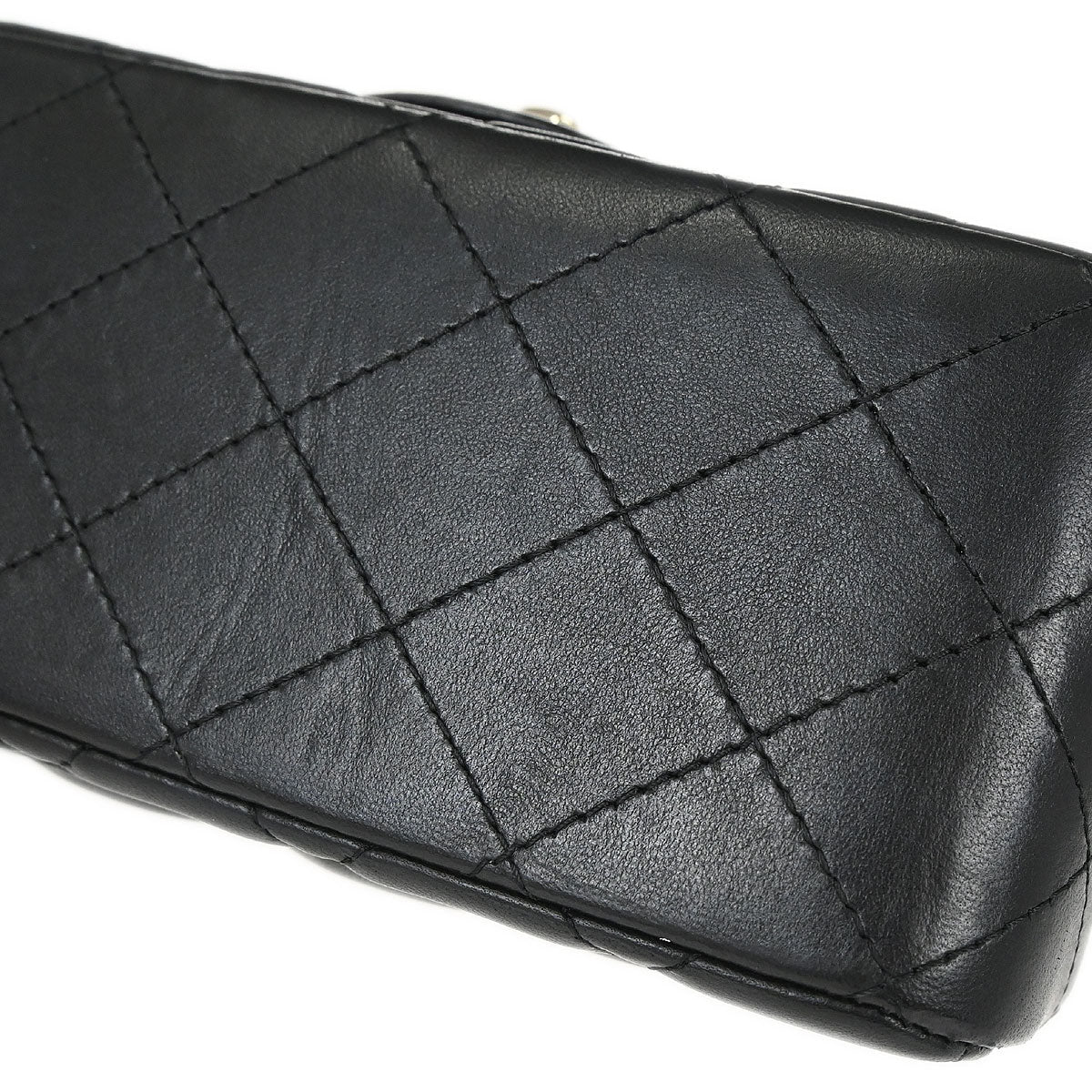 Chanel 2017 Black Lambskin Mini Classic Square Flap Shoulder Bag 17