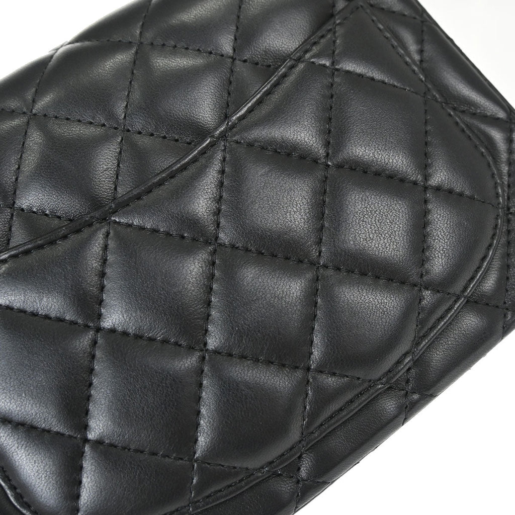 Chanel 2017 Black Lambskin Mini Classic Square Flap Shoulder Bag 17