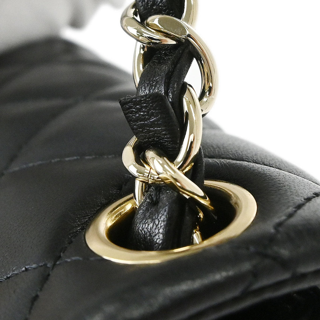 Chanel 2017 Black Lambskin Mini Classic Square Flap Shoulder Bag 17