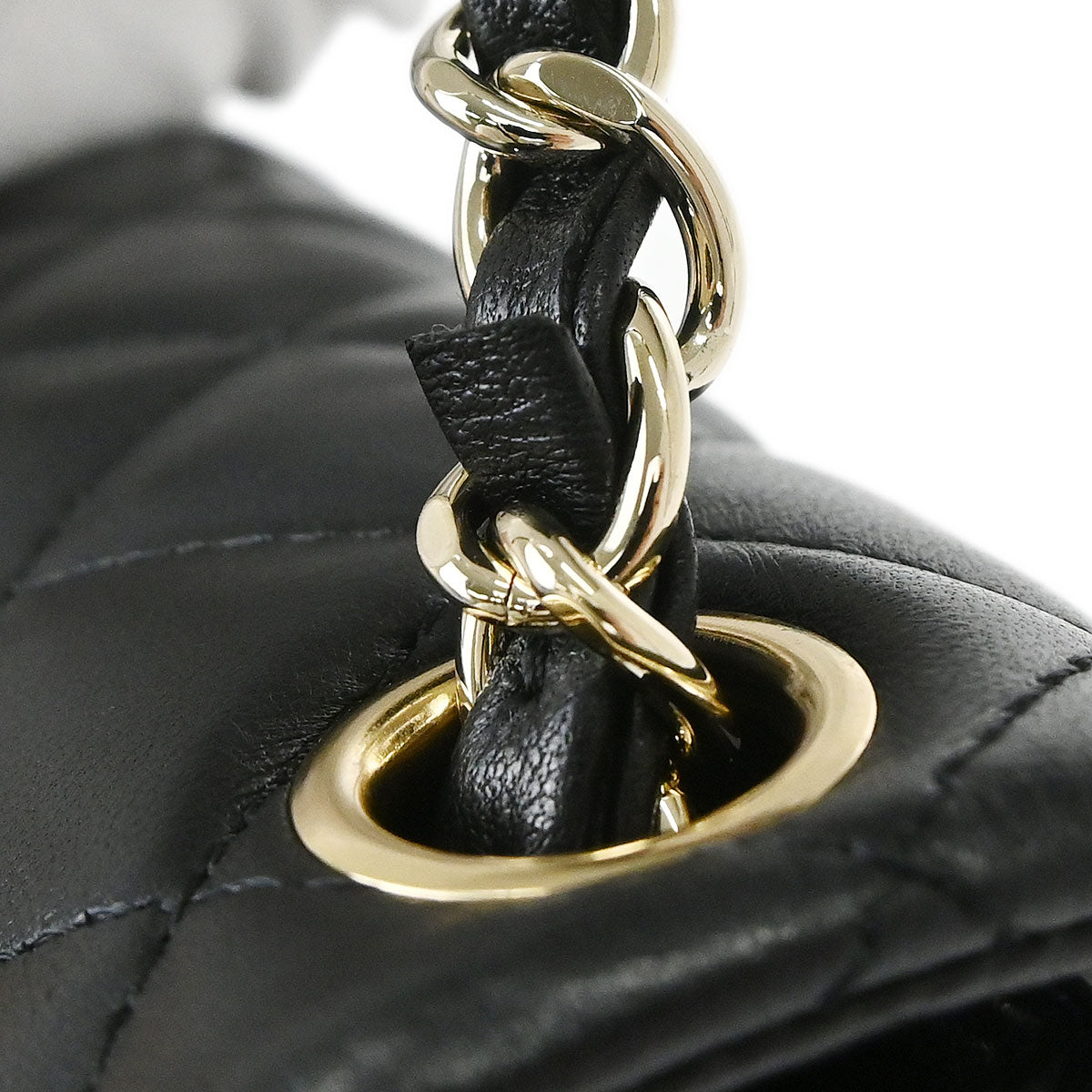 Chanel 2017 Black Lambskin Mini Classic Square Flap Shoulder Bag 17