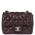 Chanel Brown Caviar Skin Mini Classic Square Flap Shoulder Bag 17