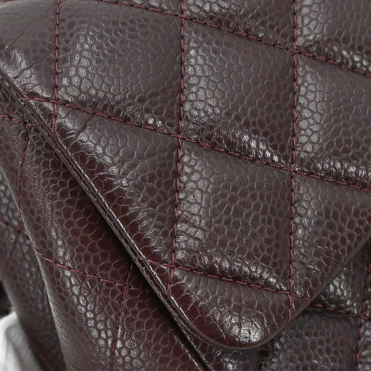 Chanel Brown Caviar Skin Mini Classic Square Flap Shoulder Bag 17