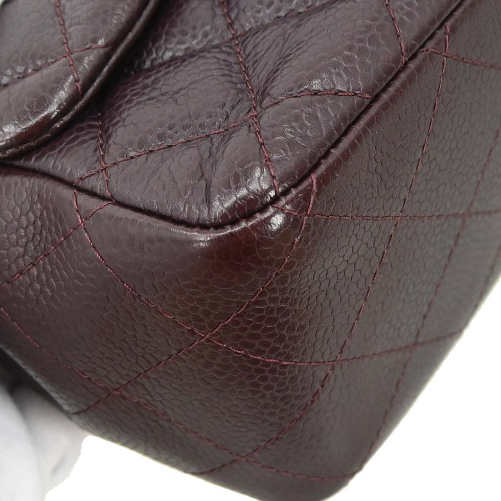 Chanel Brown Caviar Skin Mini Classic Square Flap Shoulder Bag 17
