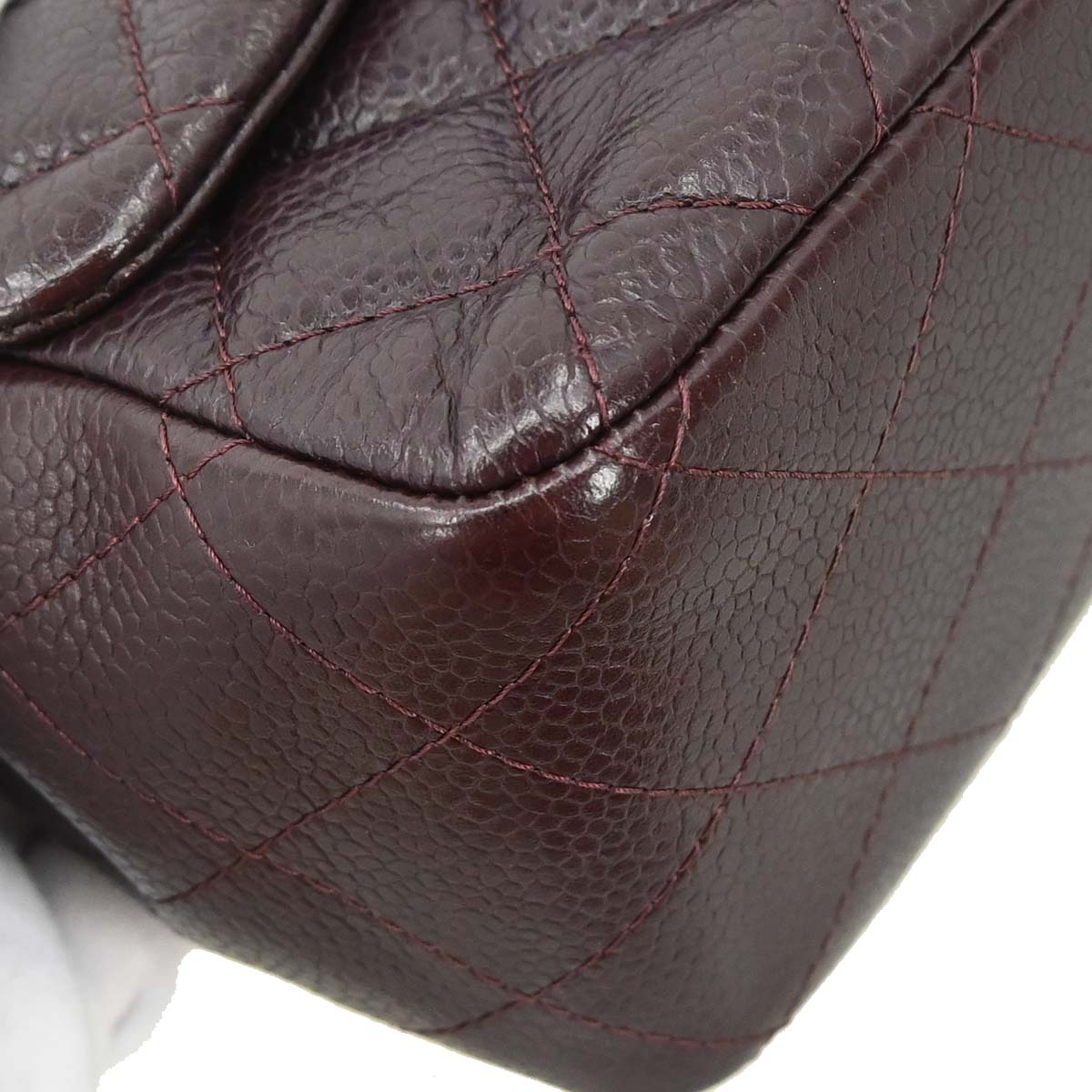 Chanel Brown Caviar Skin Mini Classic Square Flap Shoulder Bag 17