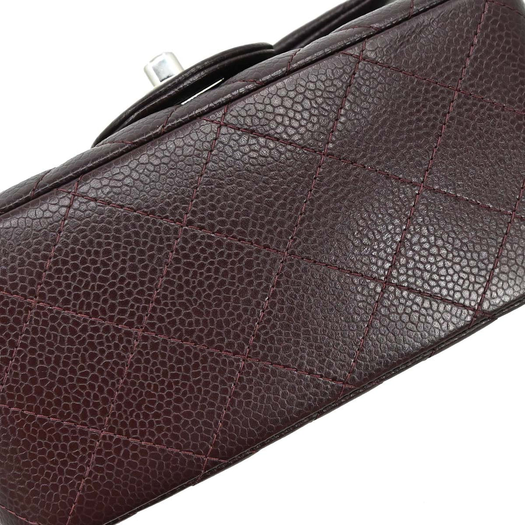 Chanel Brown Caviar Skin Mini Classic Square Flap Shoulder Bag 17