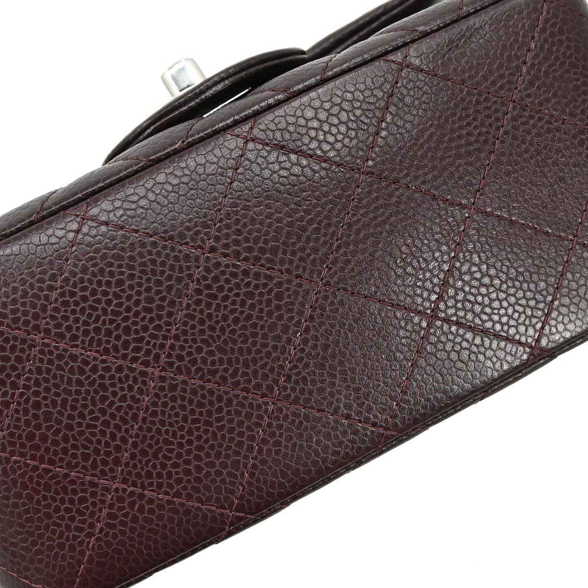 Chanel Brown Caviar Skin Mini Classic Square Flap Shoulder Bag 17