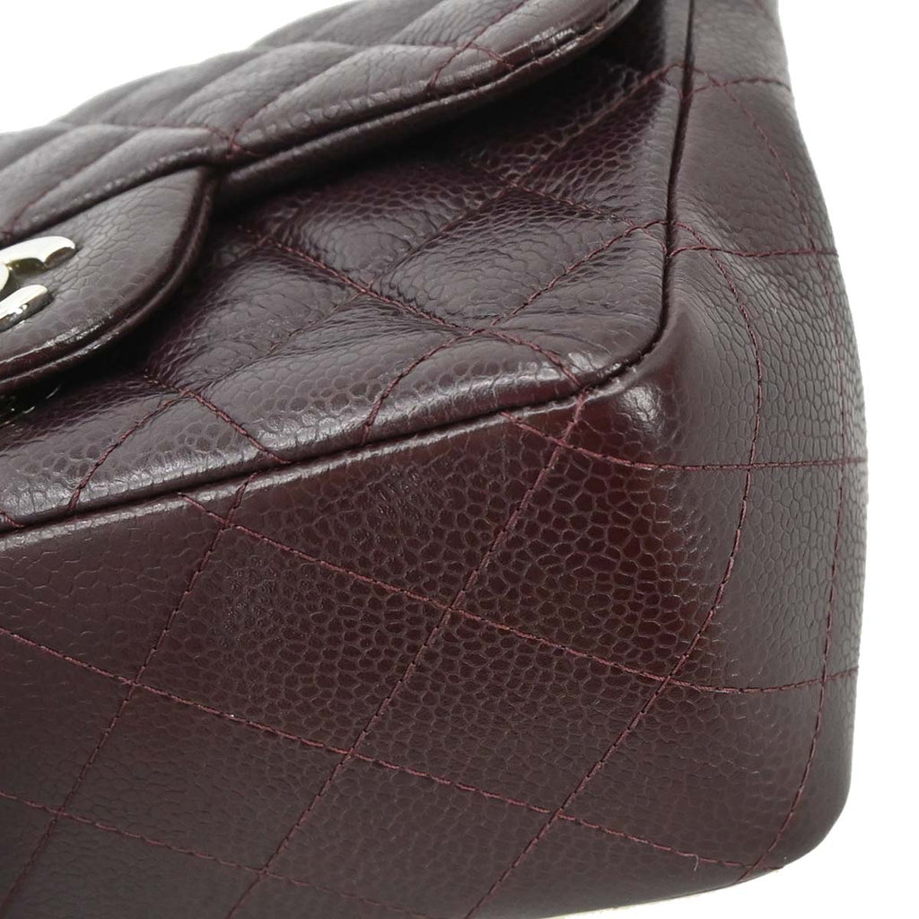 Chanel Brown Caviar Skin Mini Classic Square Flap Shoulder Bag 17