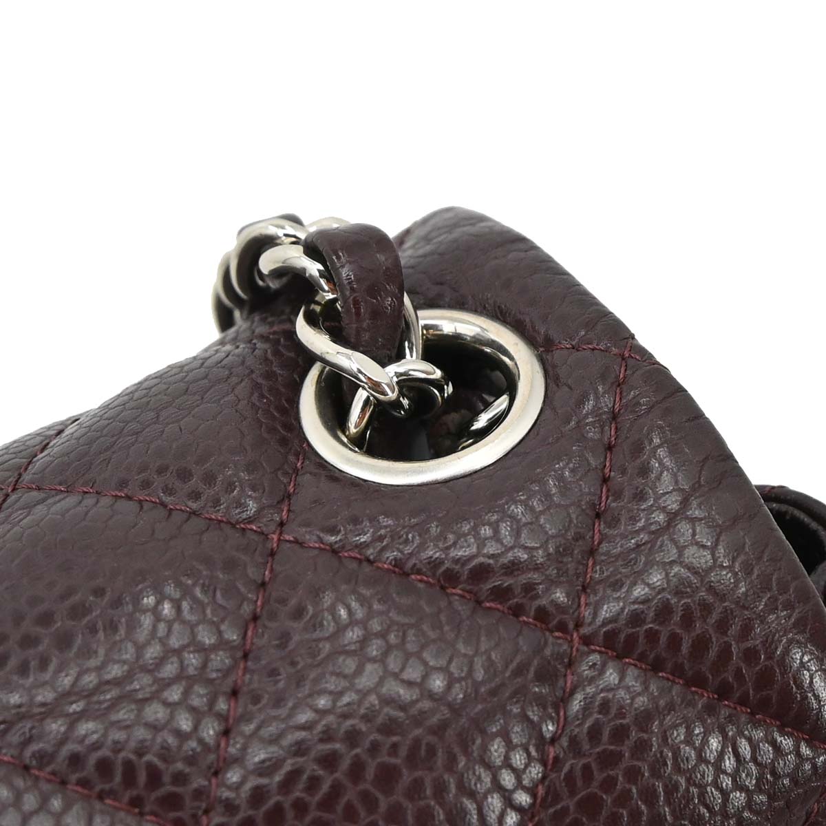 Chanel Brown Caviar Skin Mini Classic Square Flap Shoulder Bag 17