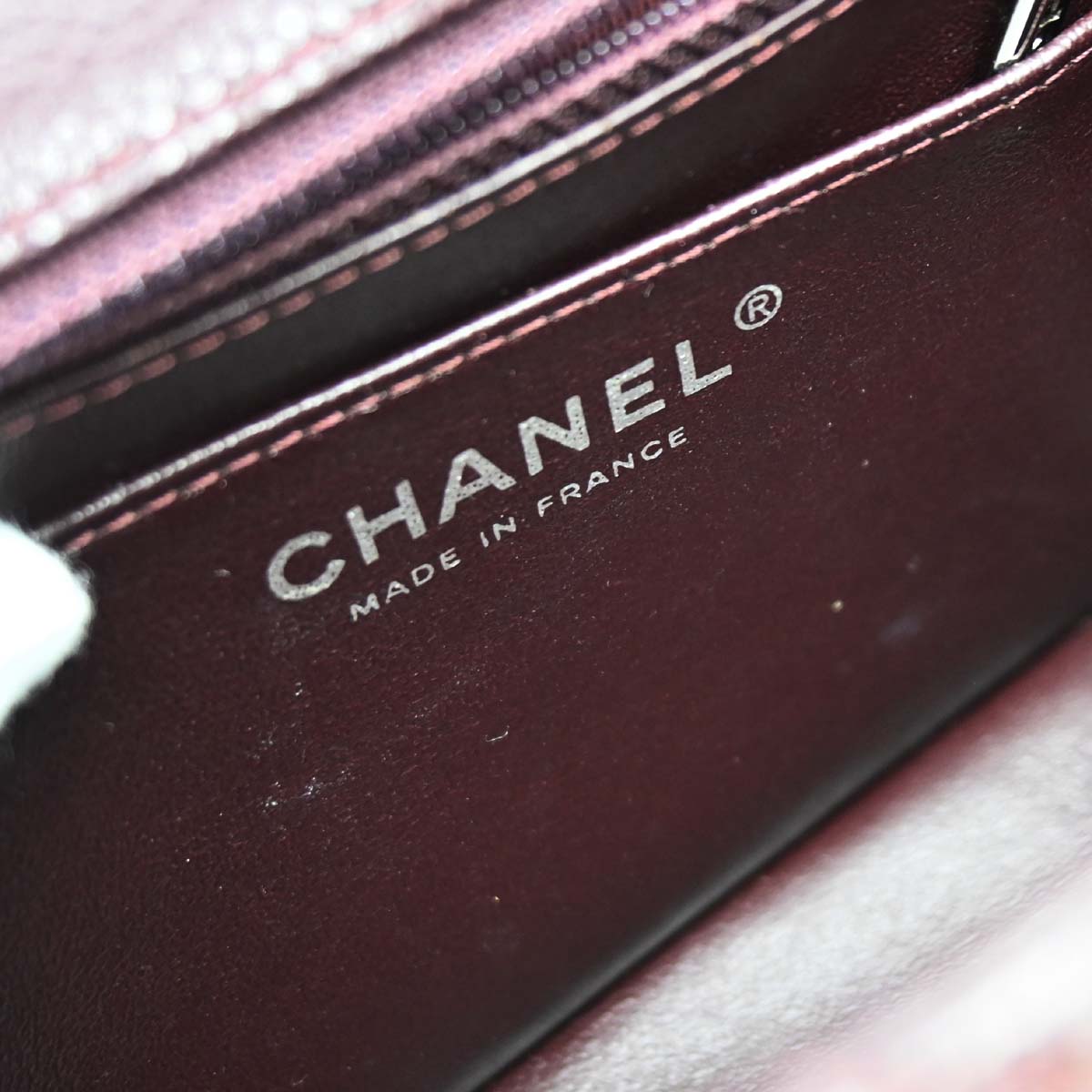 Chanel Brown Caviar Skin Mini Classic Square Flap Shoulder Bag 17
