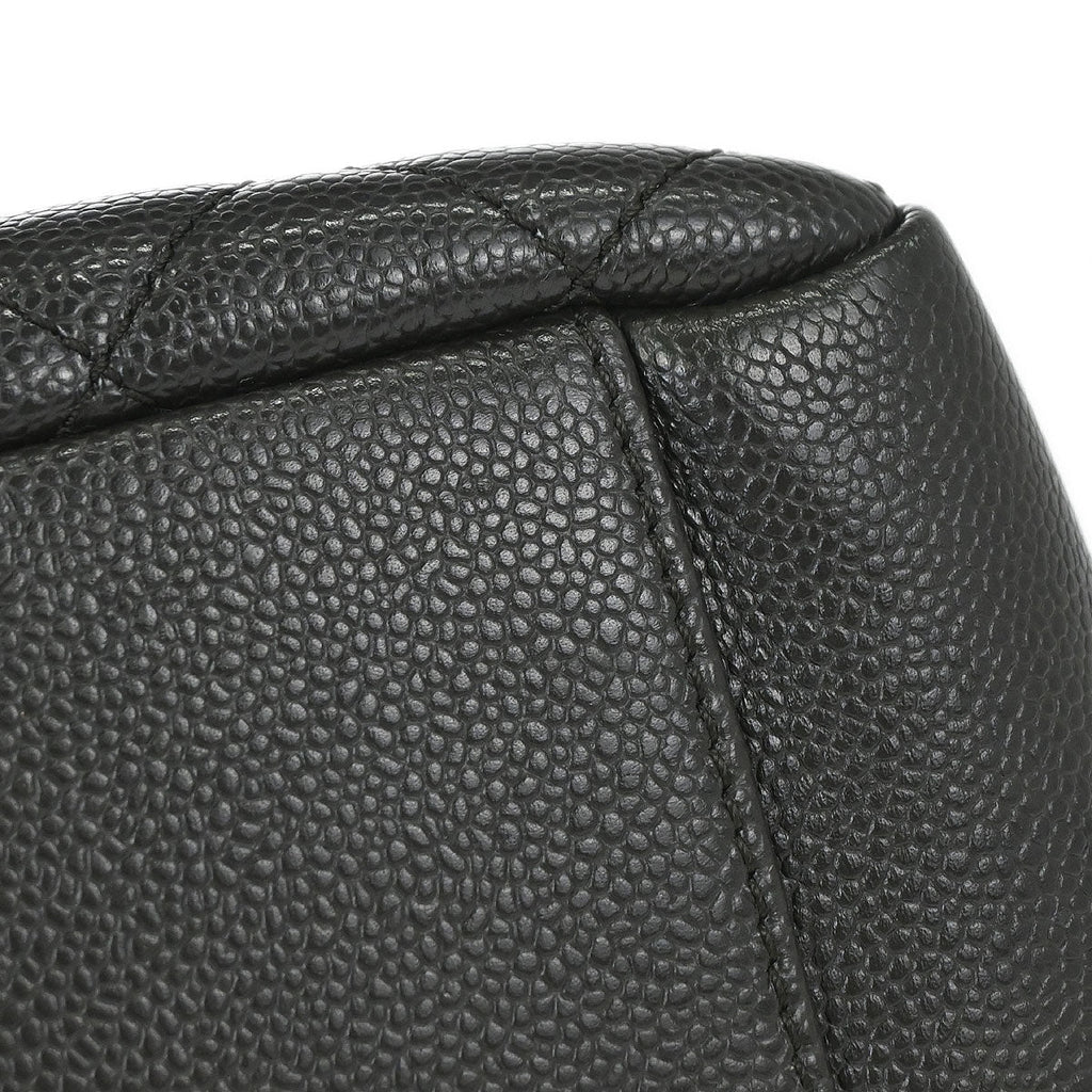 Chanel 2014 Black Caviar Skin Grand Shopping Tote GST Chain Handbag