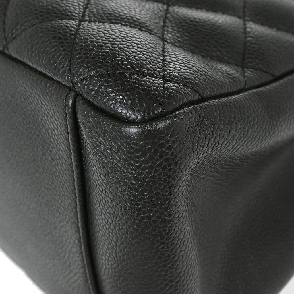 Chanel 2014 Black Caviar Skin Grand Shopping Tote GST Chain Handbag