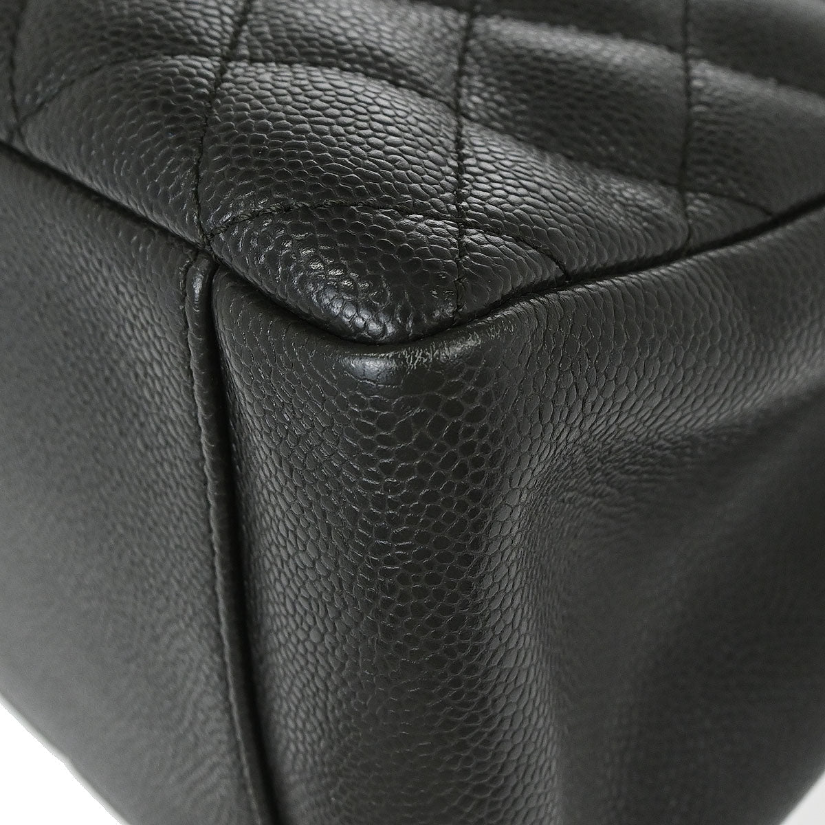 Chanel 2014 Black Caviar Skin Grand Shopping Tote GST Chain Handbag