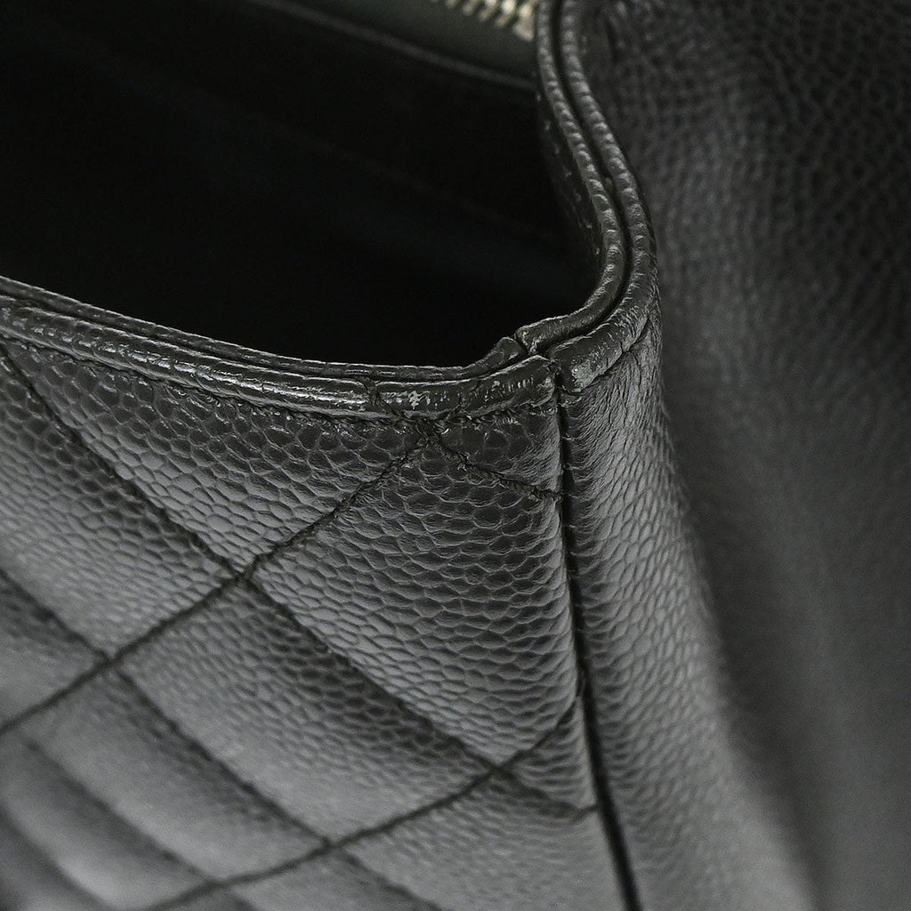 Chanel 2014 Black Caviar Skin Grand Shopping Tote GST Chain Handbag