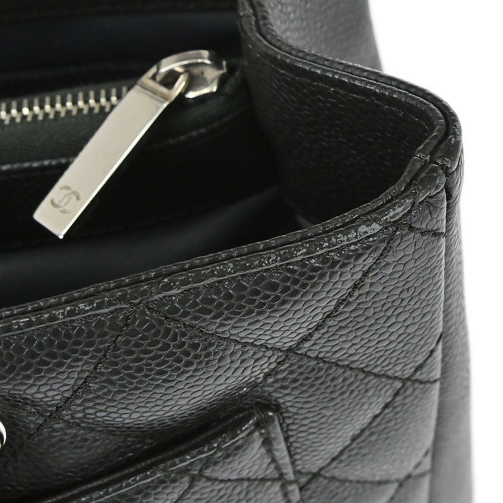 Chanel 2014 Black Caviar Skin Grand Shopping Tote GST Chain Handbag