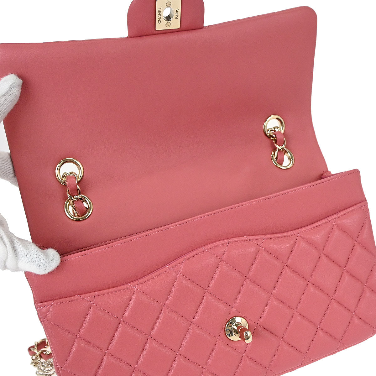 Chanel 2014 Pink Lambskin Valentine Shoulder Bag