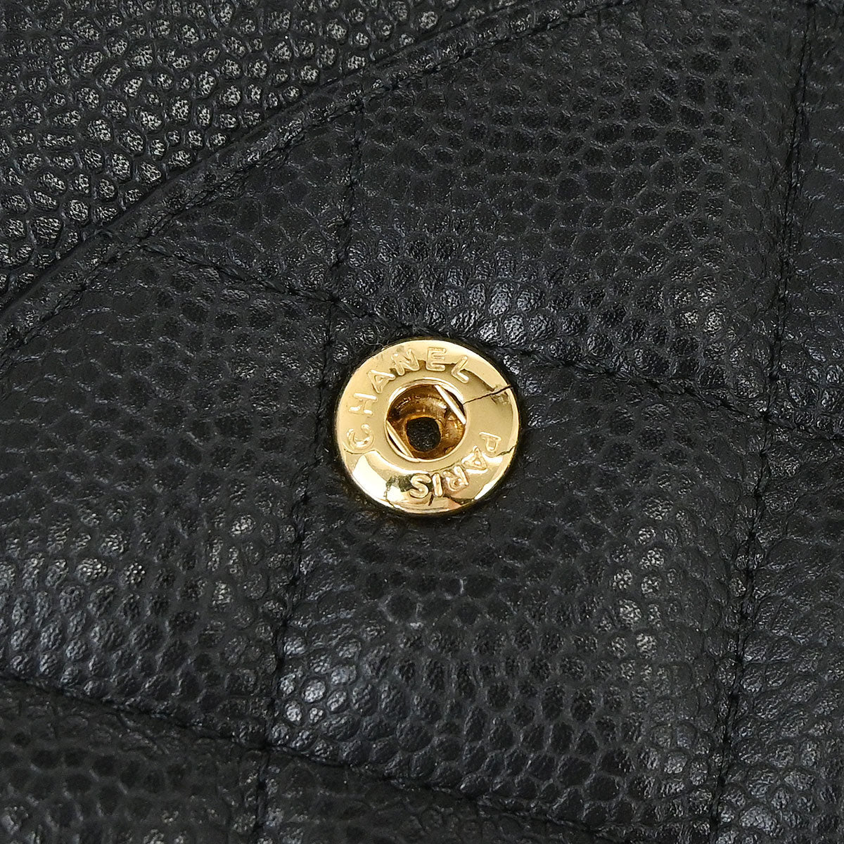 Chanel 2014 Black Caviar Skin Jumbo Classic Double Flap Shoulder Bag