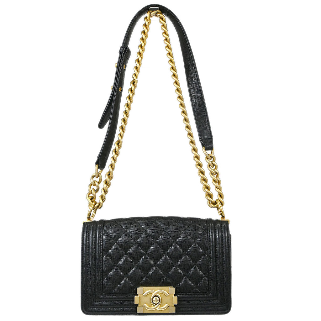 Boy Chanel 2019 Black Caviar Skin Small Chain Shoulder Bag