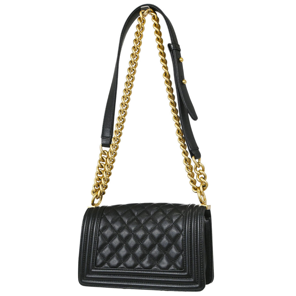 Boy Chanel 2019 Black Caviar Skin Small Chain Shoulder Bag