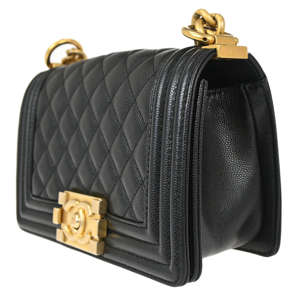 Boy Chanel 2019 Black Caviar Skin Small Chain Shoulder Bag