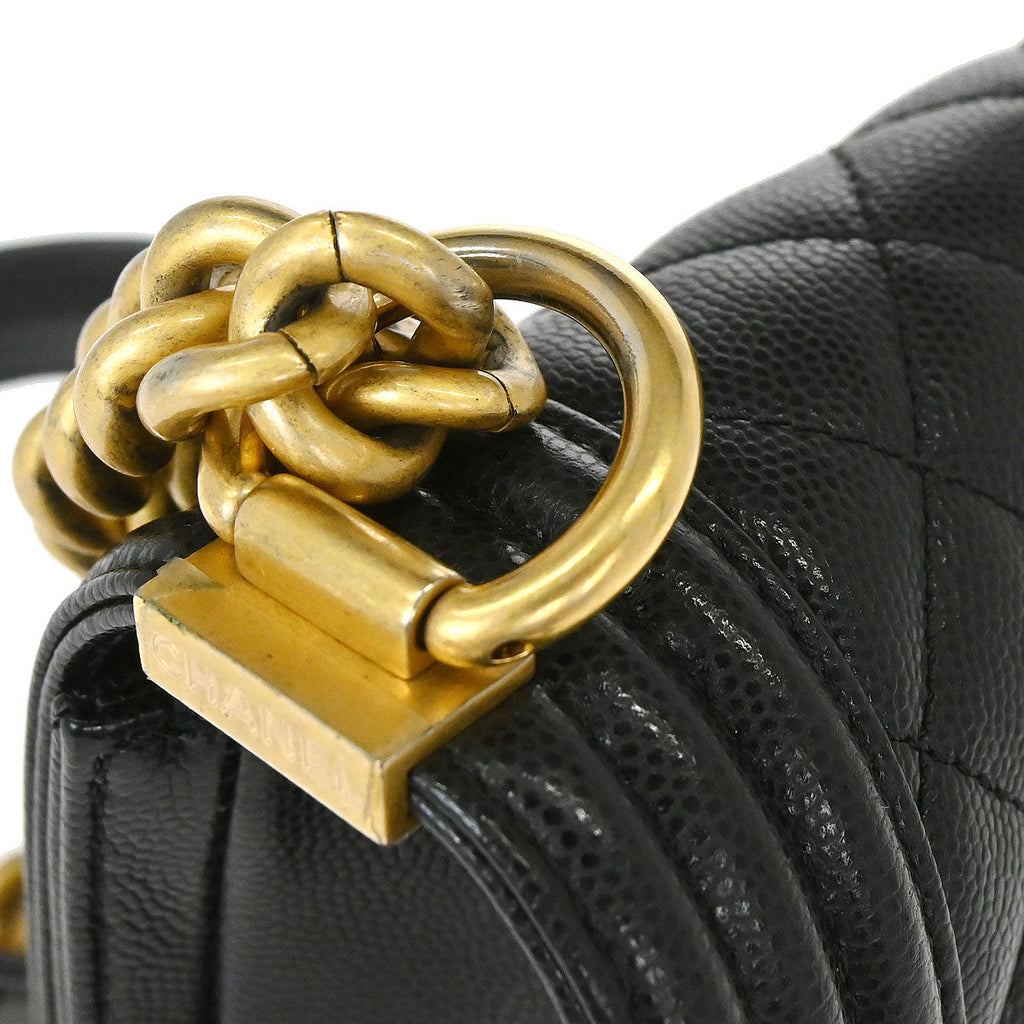 Boy Chanel 2019 Black Caviar Skin Small Chain Shoulder Bag