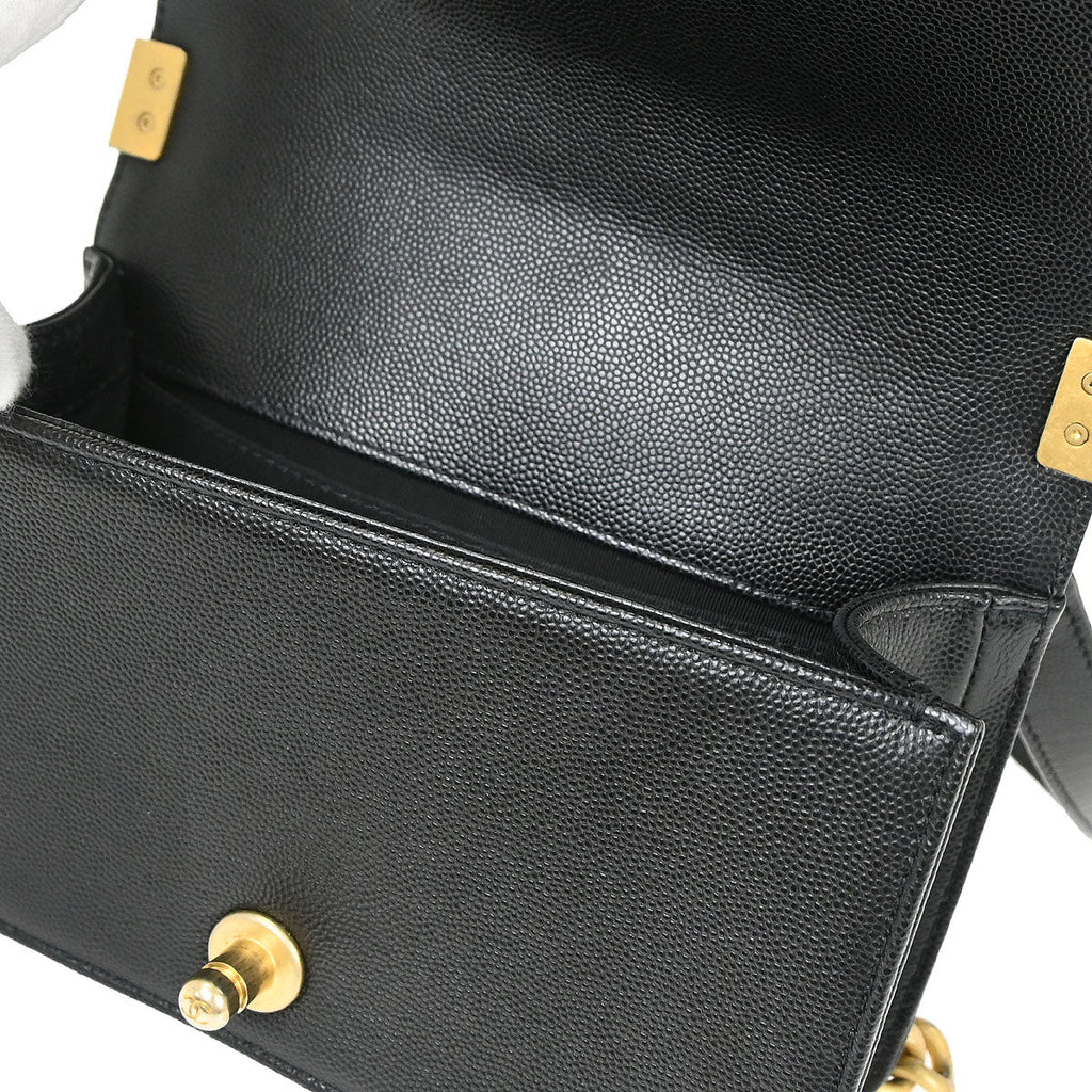 Boy Chanel 2019 Black Caviar Skin Small Chain Shoulder Bag