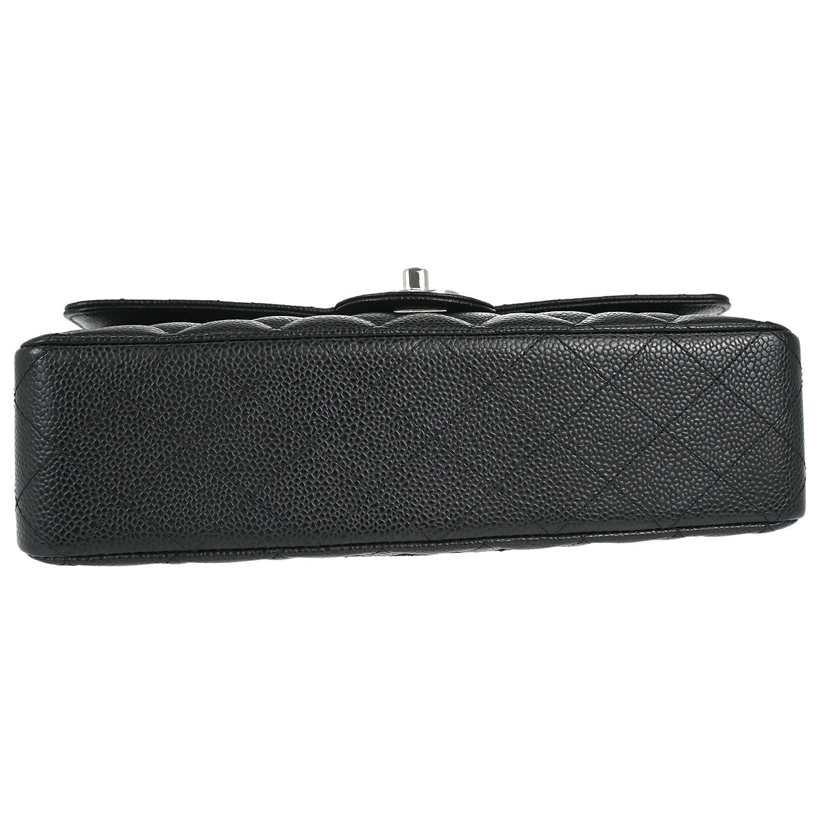 Chanel 2012-2013 Black Caviar Skin Medium Classic Double Flap Shoulder Bag