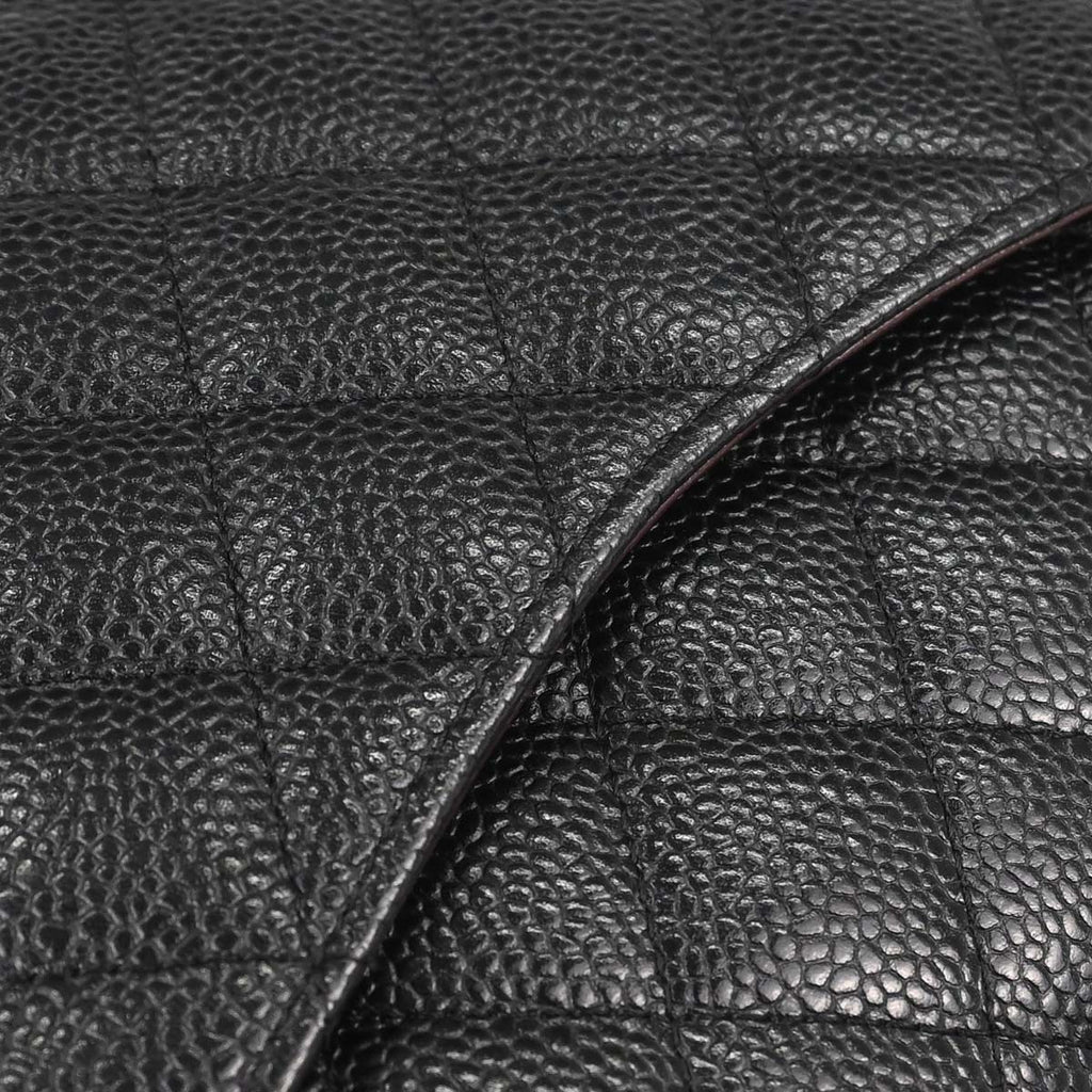Chanel 2014 Black Caviar Skin Medium Classic Double Flap Shoulder Bag