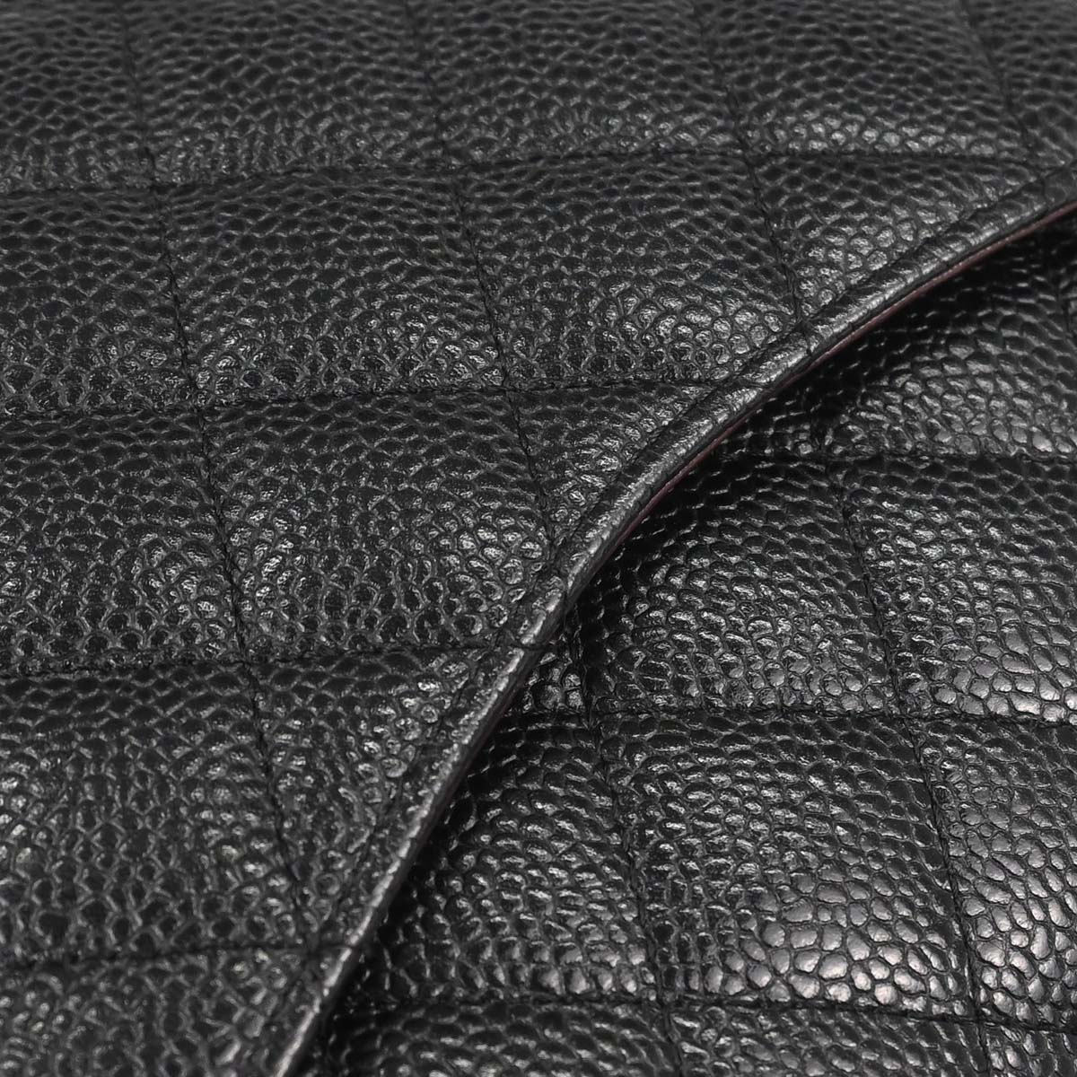 Chanel 2014 Black Caviar Skin Medium Classic Double Flap Shoulder Bag