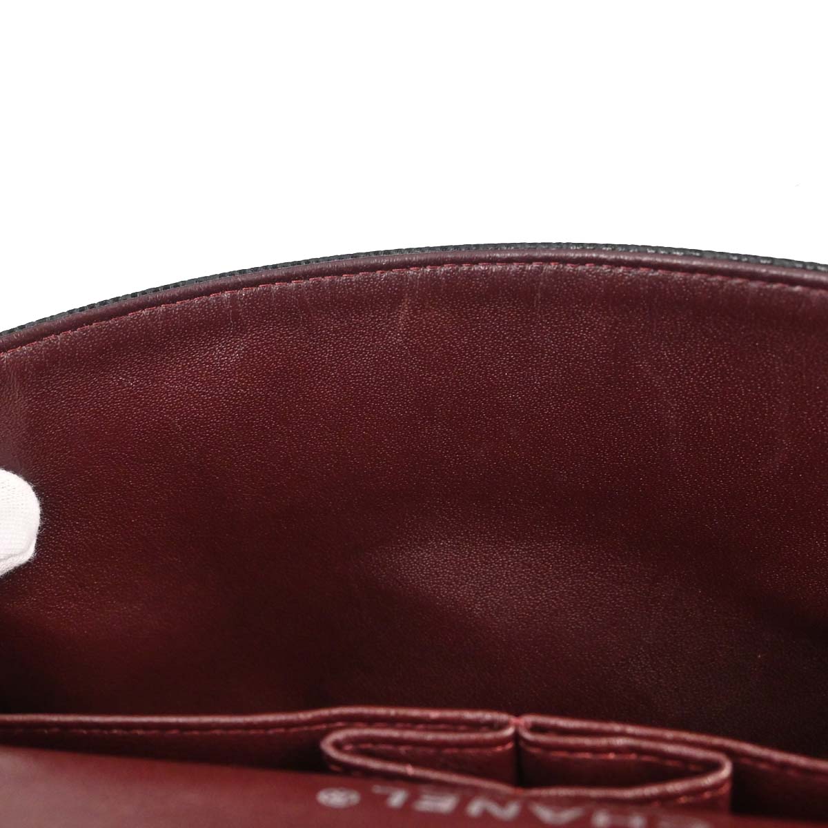 Chanel 2014 Black Caviar Skin Medium Classic Double Flap Shoulder Bag