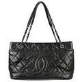 Chanel 2012-2013 Black Caviar Skin Timeless CC Chain Tote Bag
