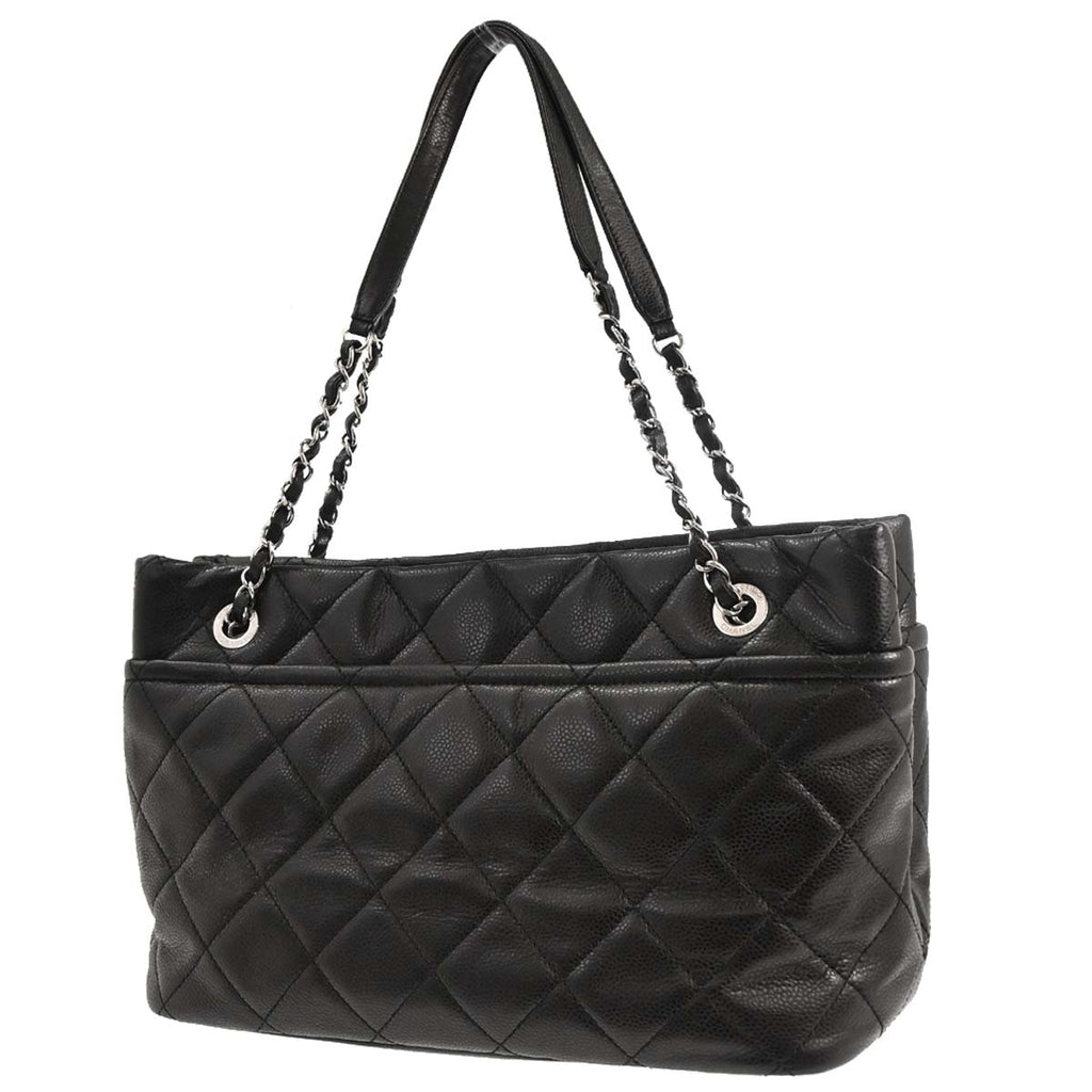 Chanel 2012-2013 Black Caviar Skin Timeless CC Chain Tote Bag