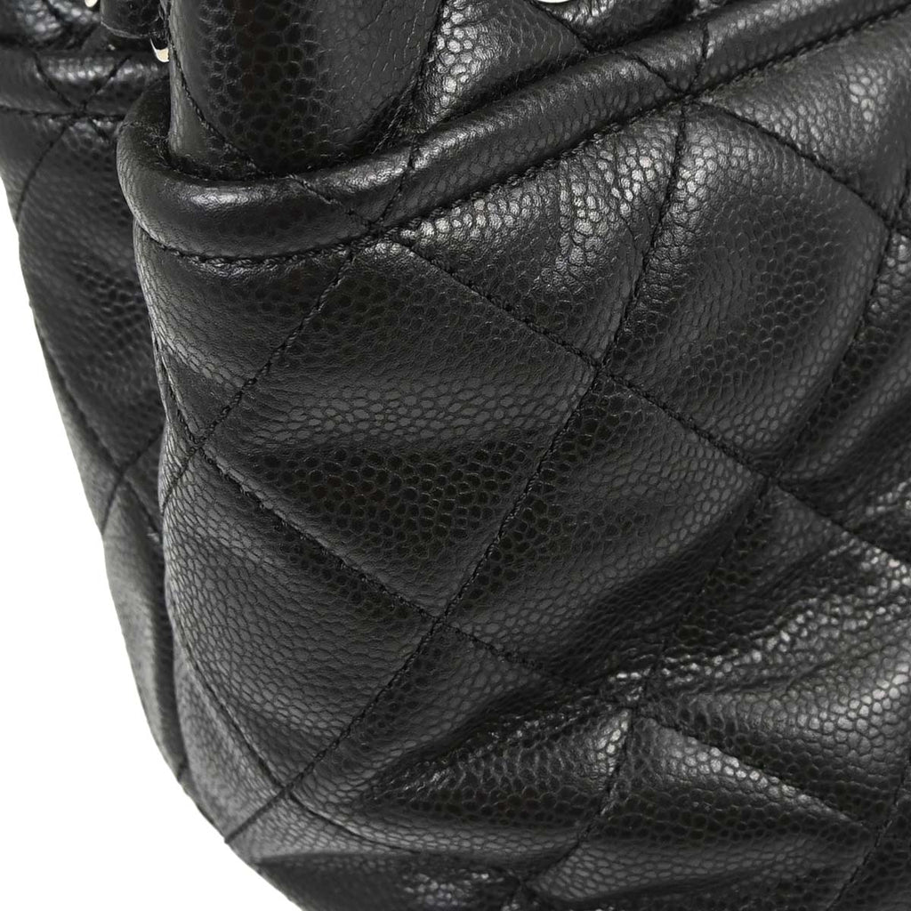 Chanel 2012-2013 Black Caviar Skin Timeless CC Chain Tote Bag