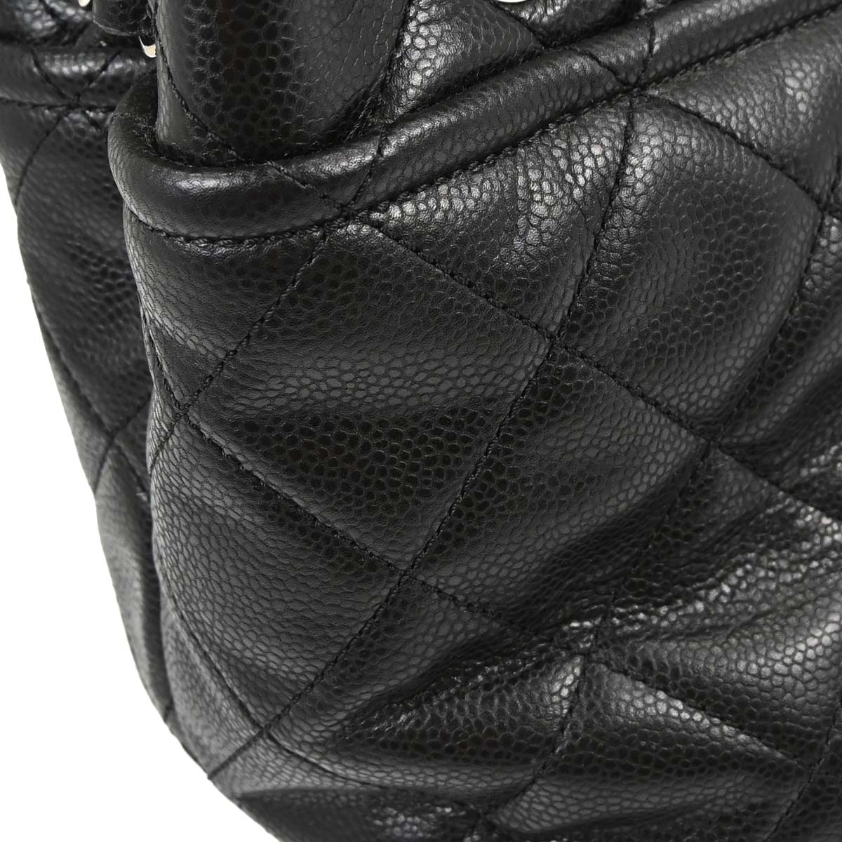 Chanel 2012-2013 Black Caviar Skin Timeless CC Chain Tote Bag