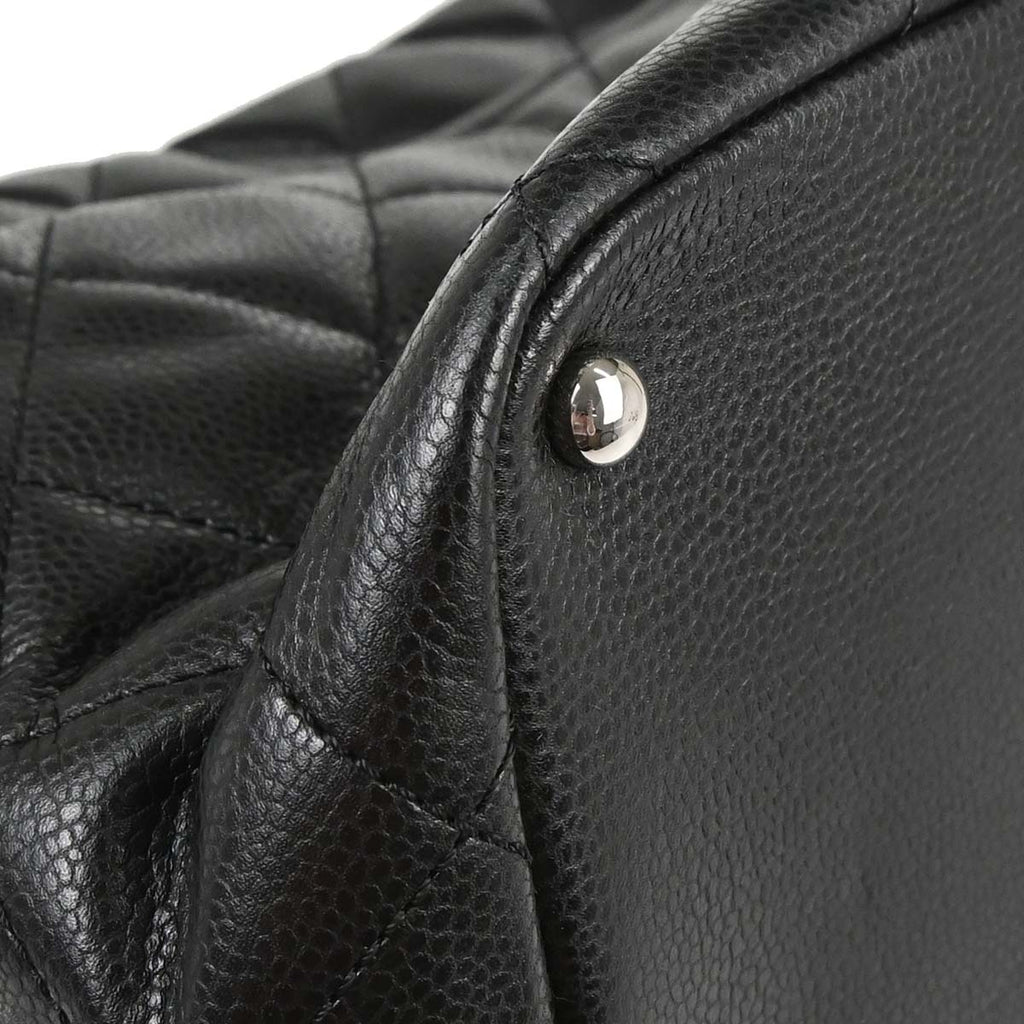 Chanel 2012-2013 Black Caviar Skin Timeless CC Chain Tote Bag