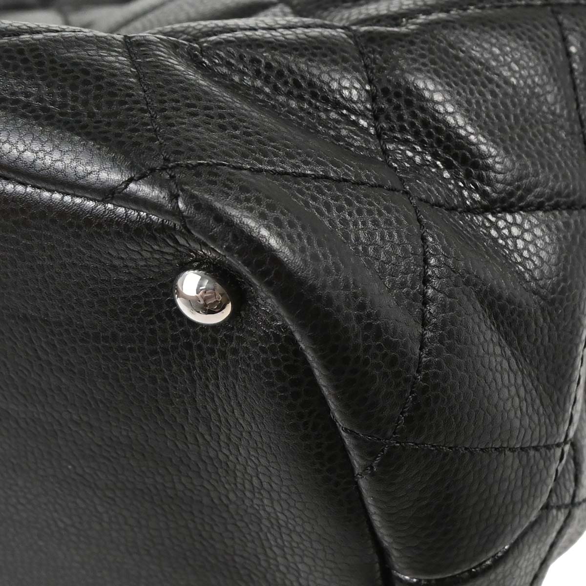 Chanel 2012-2013 Black Caviar Skin Timeless CC Chain Tote Bag