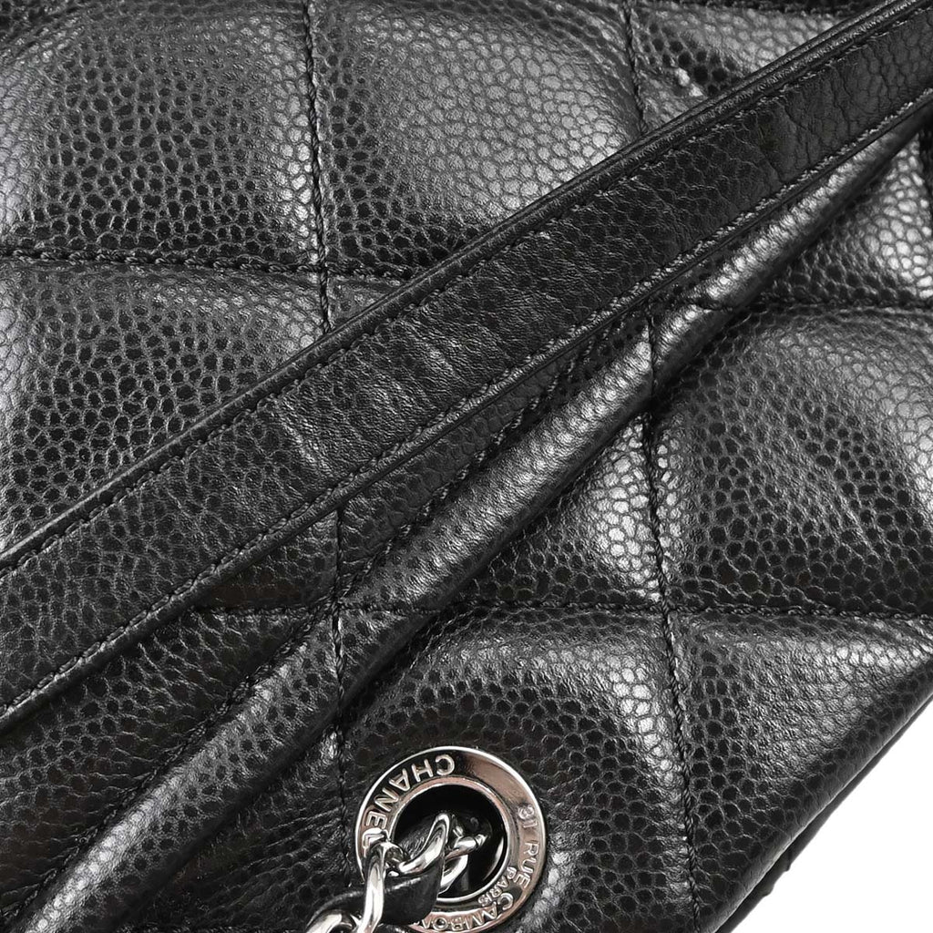 Chanel 2012-2013 Black Caviar Skin Timeless CC Chain Tote Bag