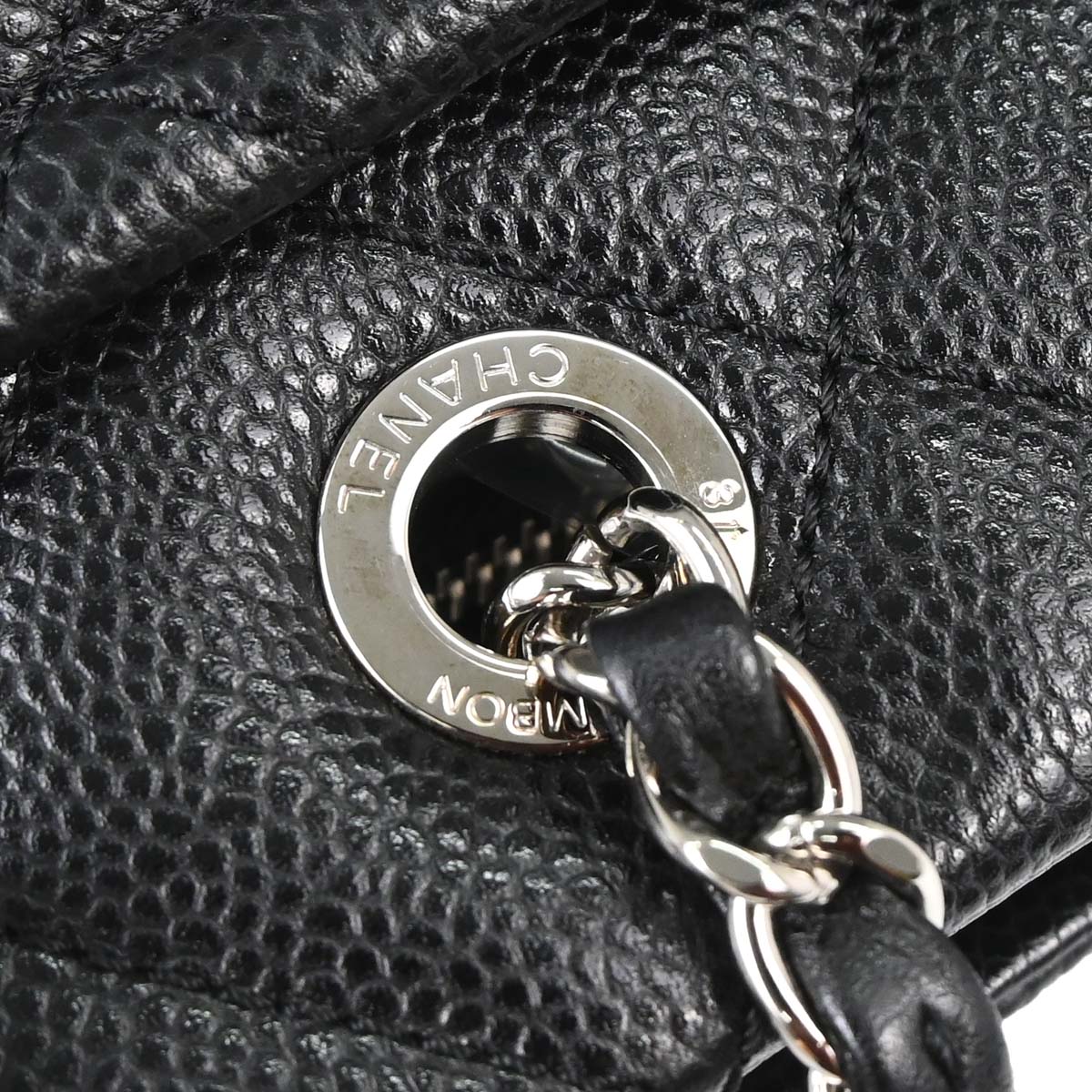 Chanel 2012-2013 Black Caviar Skin Timeless CC Chain Tote Bag