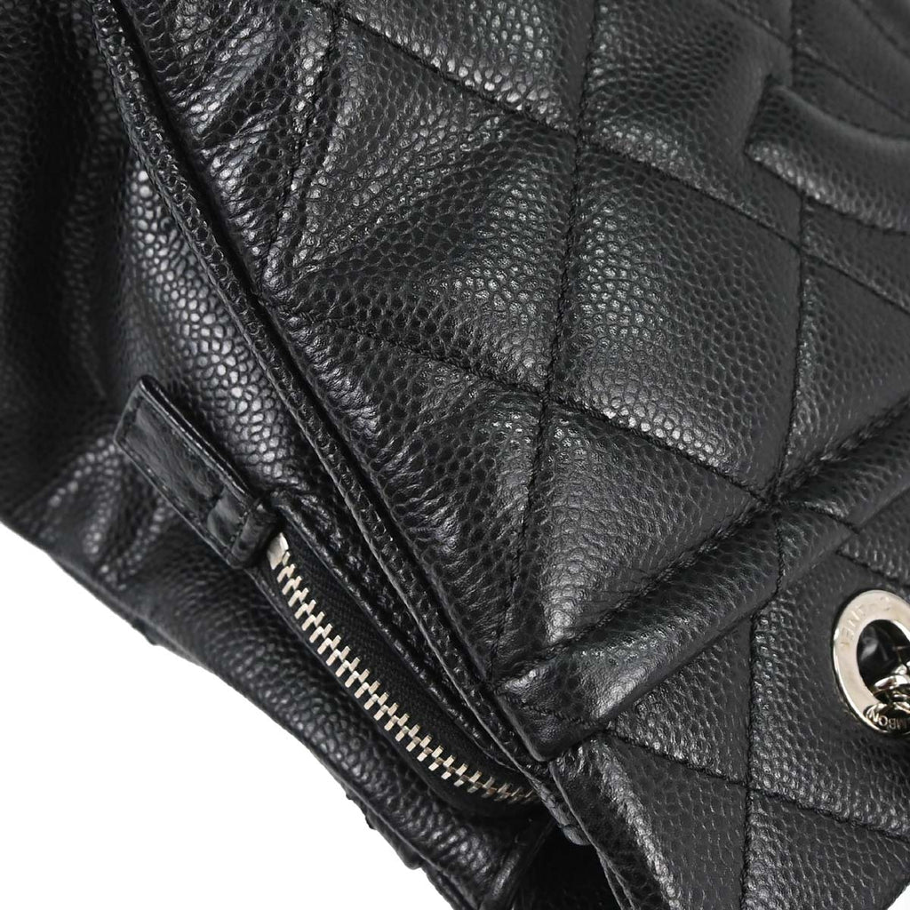 Chanel 2012-2013 Black Caviar Skin Timeless CC Chain Tote Bag