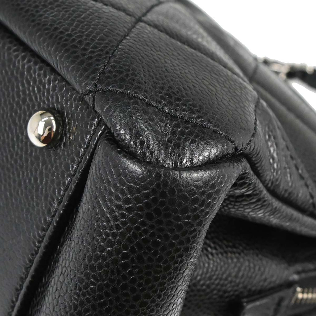 Chanel 2012-2013 Black Caviar Skin Timeless CC Chain Tote Bag